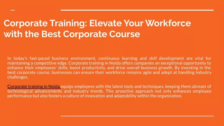 corporate training elevate your workforce with