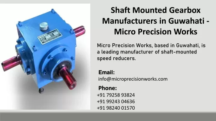 shaft mounted gearbox manufacturers in guwahati