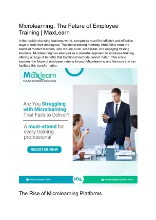 Microlearning_ The Future of Employee Training _ MaxLearn