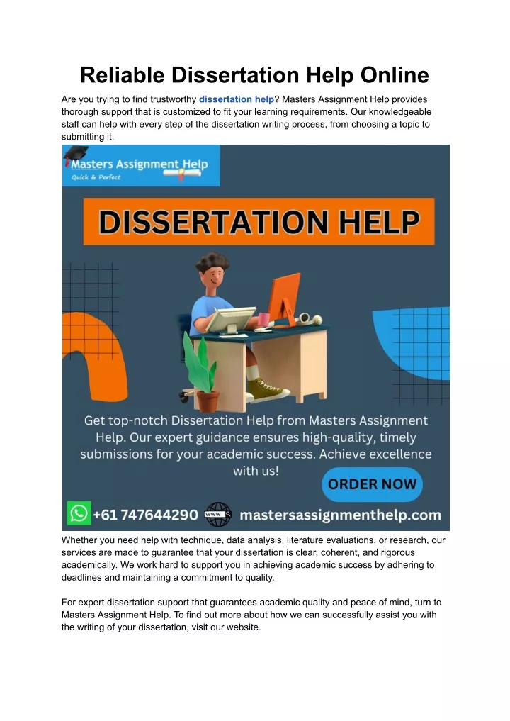 reliable dissertation help online