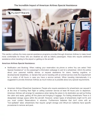 American Airlines Special Assistance