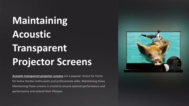 maintaining acoustic transparent projector screens