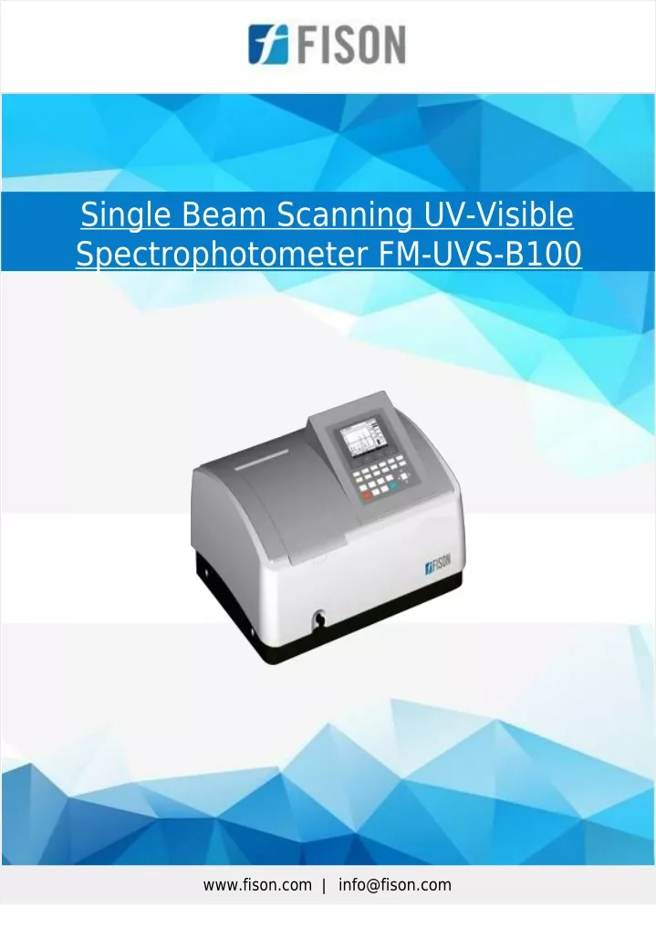 single beam scanning uv visible spectrophotometer