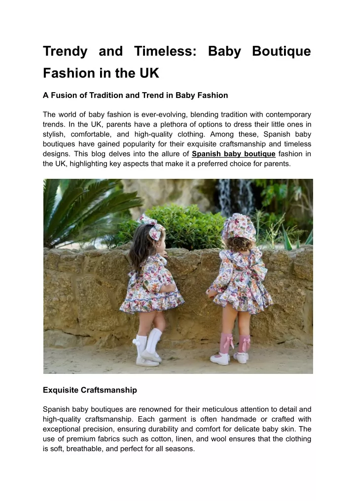 trendy and timeless baby boutique fashion