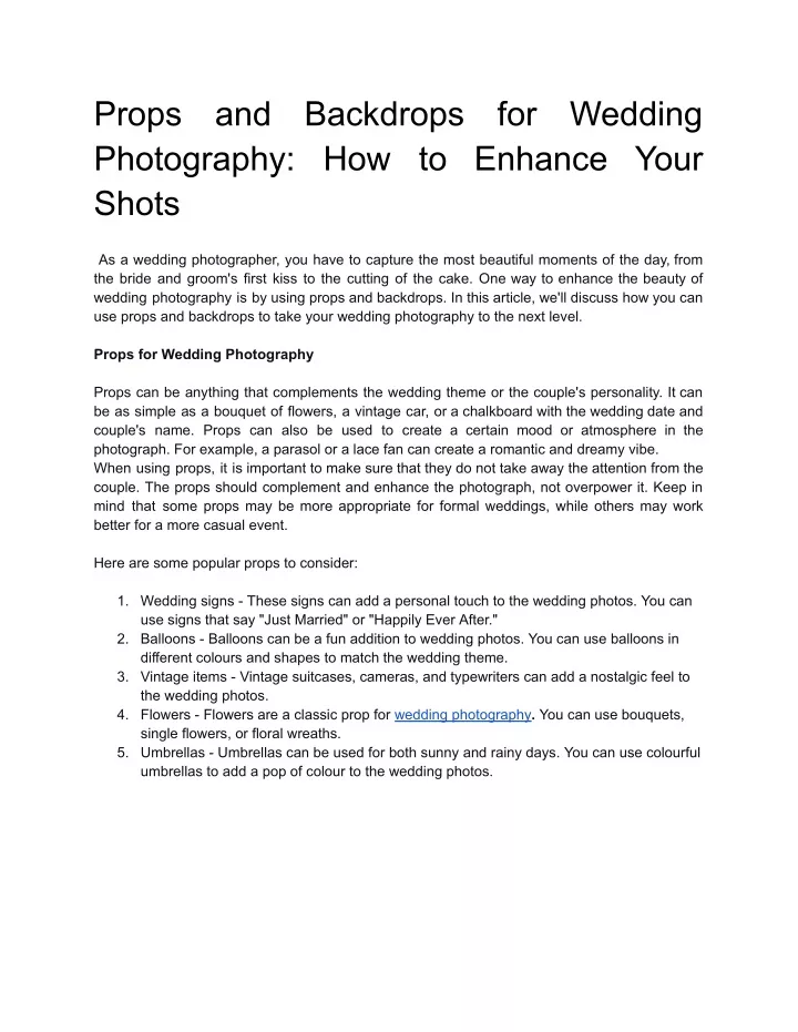 props photography how to enhance your shots