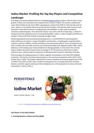 iodine market profiling the top key players