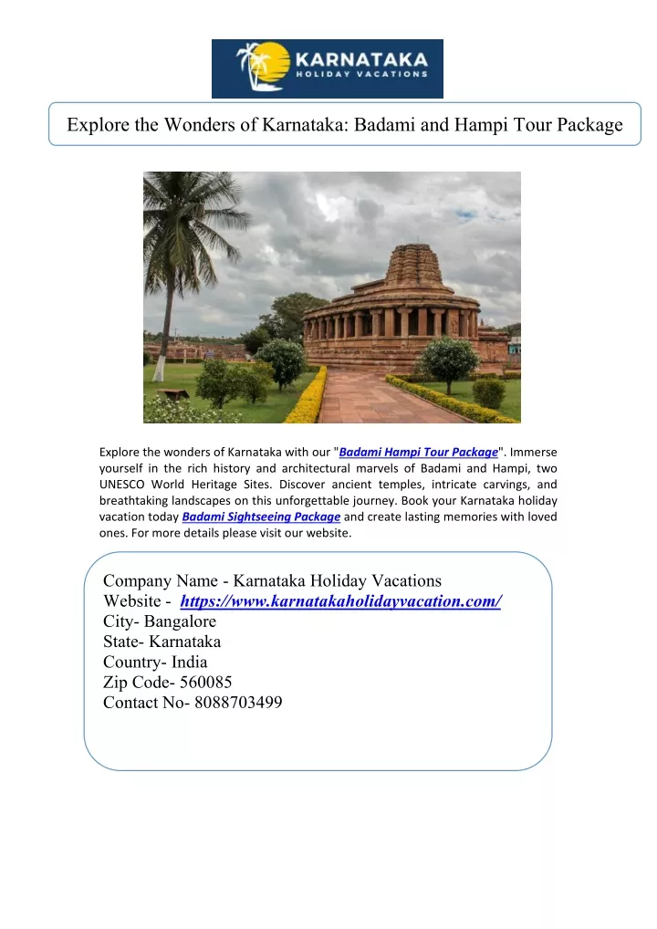 explore the wonders of karnataka badami and hampi