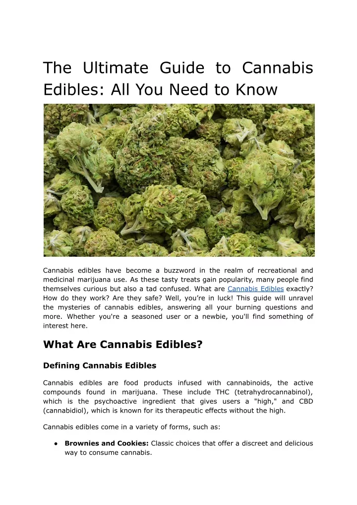 the ultimate guide to cannabis edibles