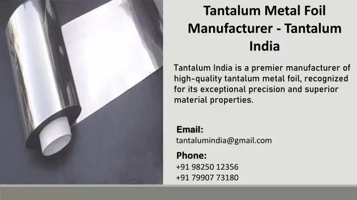 tantalum metal foil manufacturer tantalum india