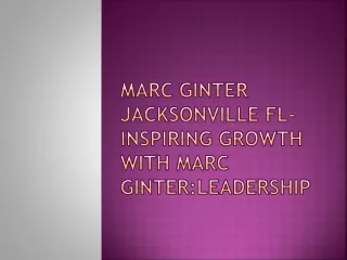 Marc Ginter Jacksonville FL-Inspiring Growth with Marc Ginter:Leadership