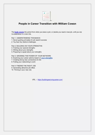 people in career transition with william cowan