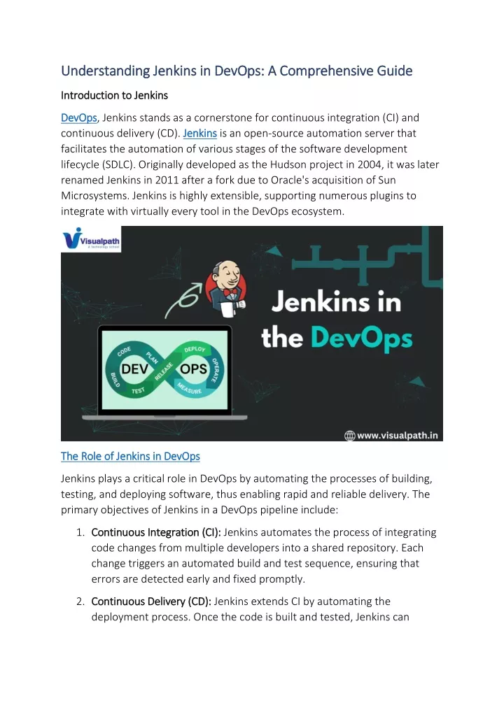 understanding jenkins in devops a comprehensive