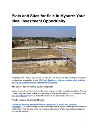 plots and sites for sale in mysore your ideal