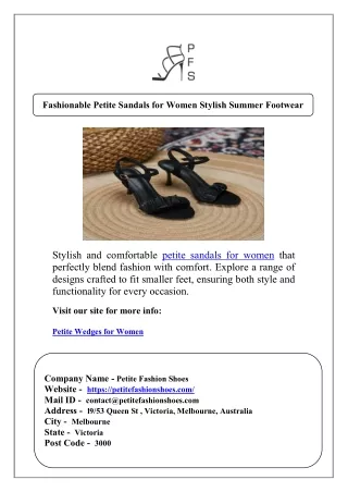 Fashionable Petite Sandals for Women Stylish Summer Footwear