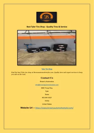 Best Tire Shop in Tyler, TX