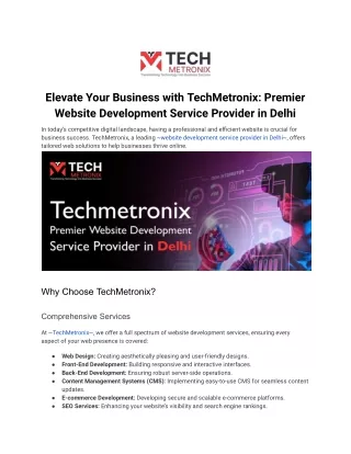 elevate your business with techmetronix premier