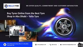 Buy Tyres Online from Best Tyre Shop in Abu Dhabi – Yalla Tyre