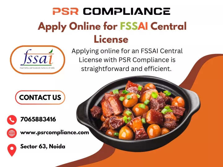 apply online for fssai central license applying