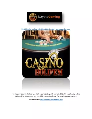 Best Website for Sports Betting With Crypto | Icryptogaming.com