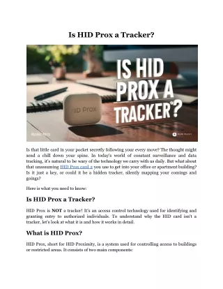 is hid prox a tracker