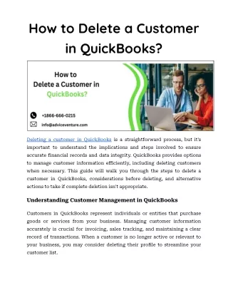 How to Delete a Customer in QuickBooks