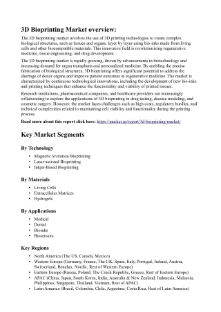 3d bioprinting market overview