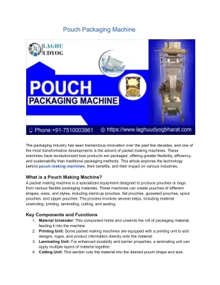 Pouch Packaging Machine