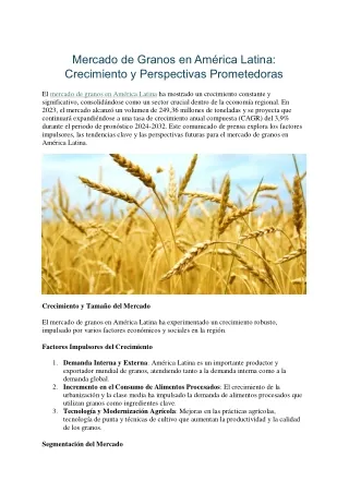Mercado de Granos en América Latina