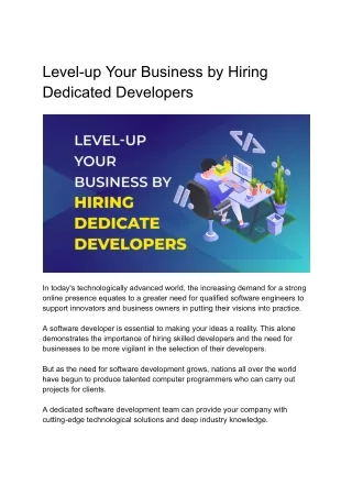 Hire Dedicated Developers and Boost your Business