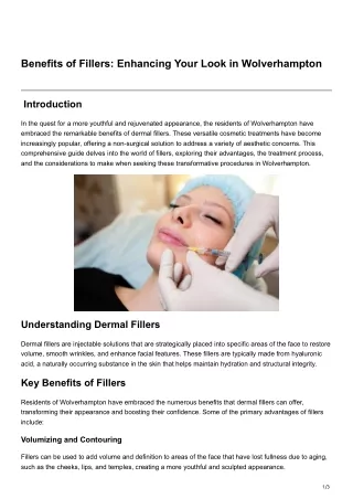 benefits of fillers enhancing your look