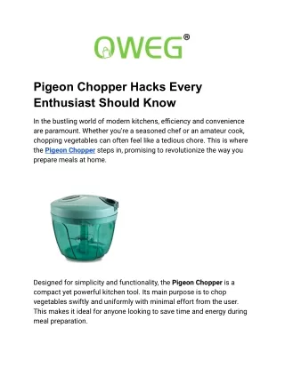Pigeon Chopper Hacks Every Enthusiast Should Know