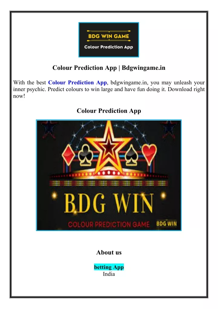 colour prediction app bdgwingame in