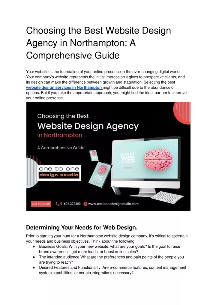 choosing the best website design agency in northampton a comprehensive guide