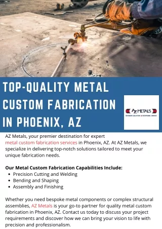 top quality metal custom fabrication in phoenix az