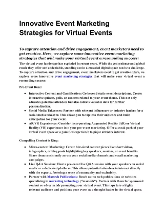 innovative event marketing strategies for virtual