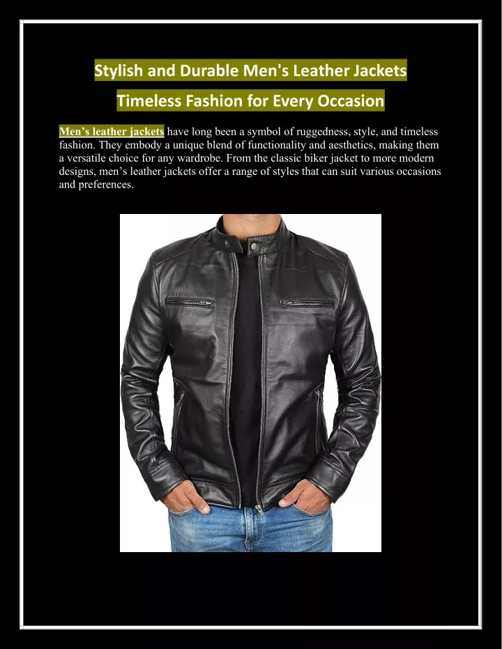 stylish and durable men s leather jackets