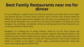 Best Family Restaurants near me for dinner