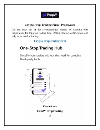 Crypto Prop Trading Firm | Propw.com