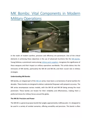 mk bombs vital components in modern military