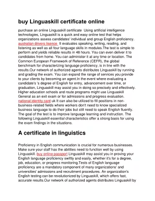 buy Linguaskill certificate online