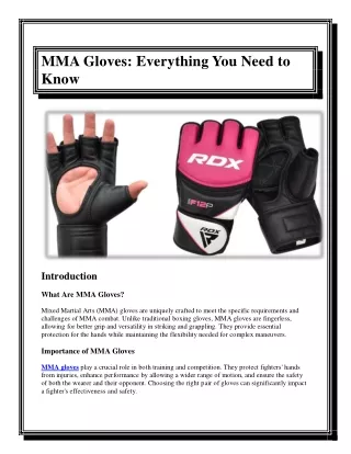 MMA Gloves Everything You Need to Know