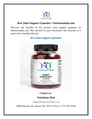 Best Joint Support Gummies  Nutritionshub