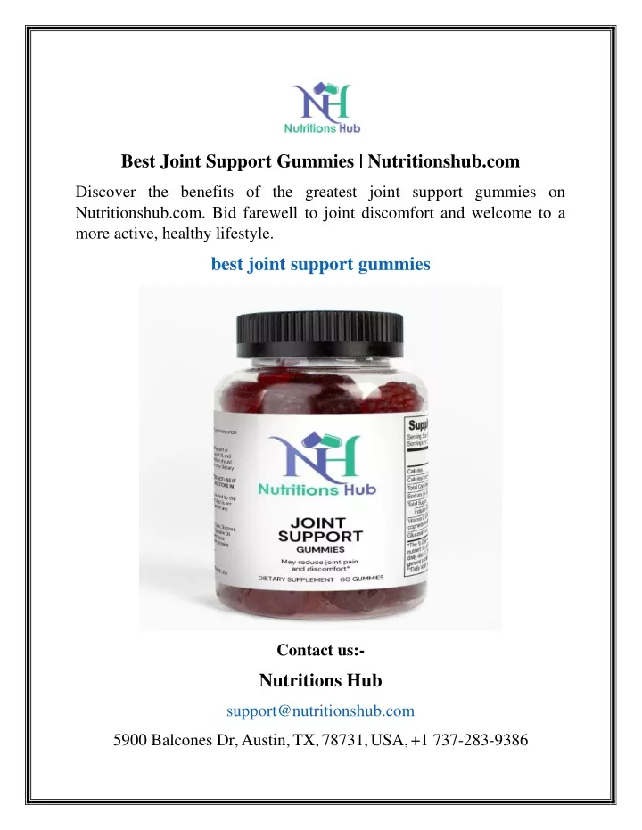 best joint support gummies nutritionshub com