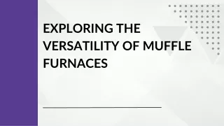 Exploring the Versatility of Muffle Furnaces