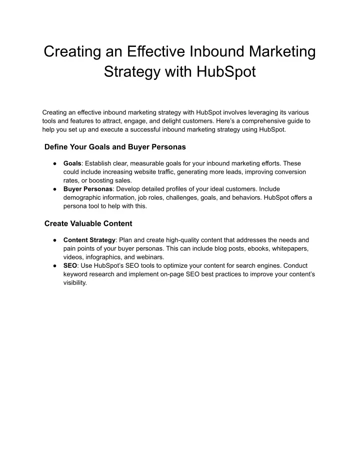 creating an effective inbound marketing strategy