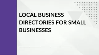 Local business directories for small businesses