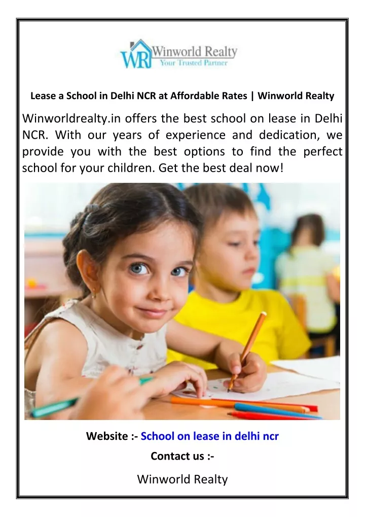 lease a school in delhi ncr at affordable rates