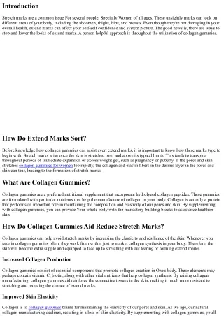 How Collagen Gummies Can assist Protect against Stretch Marks