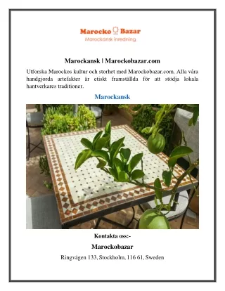 Marockansk  Marockobazar
