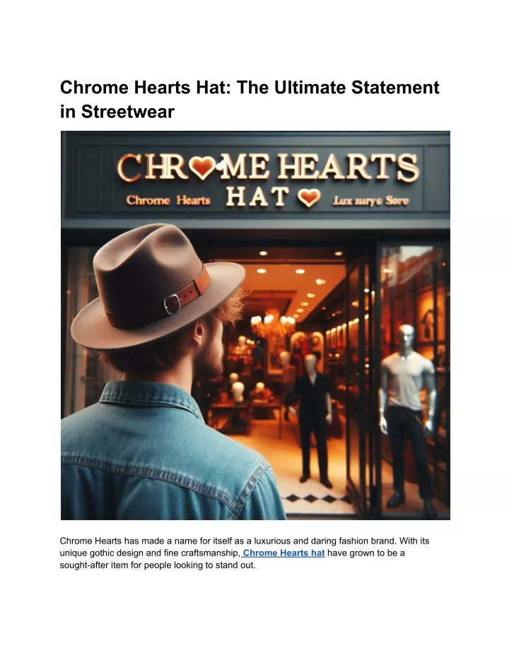 chrome hearts hat the ultimate statement